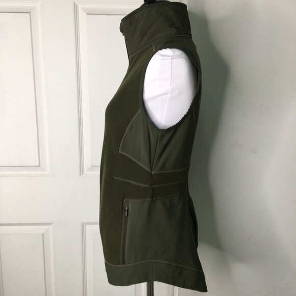 Athleta Women's Army Green Full Zip Vest Size Small with Pockets - Picture 5 of 11